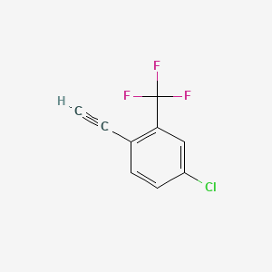 molecular formula C9H4ClF3 B597308 4-Chloro-1-ethynyl-2-(trifluoromethyl)benzene CAS No. 1231244-86-2