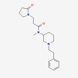 molecular formula C21H31N3O2 B5973096 N-methyl-3-(2-oxopyrrolidin-1-yl)-N-[1-(2-phenylethyl)piperidin-3-yl]propanamide 