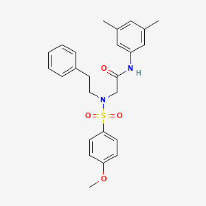 molecular formula C25H28N2O4S B5973115 N-(3,5-Dimethylphenyl)-2-[N-(2-phenylethyl)4-methoxybenzenesulfonamido]acetamide 
