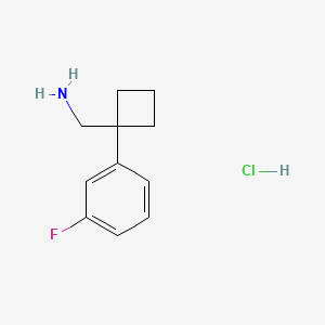 molecular formula C11H15ClFN B597314 (1-(3-Fluorophenyl)cyclobutyl)methanamine hydrochloride CAS No. 1228880-30-5