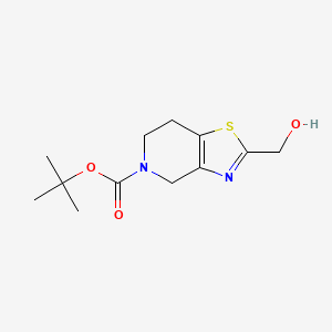molecular formula C12H18N2O3S B597315 tert-Butyl 2-(hydroxymethyl)-6,7-dihydrothiazolo[4,5-c]pyridine-5(4H)-carboxylate CAS No. 1269532-60-6