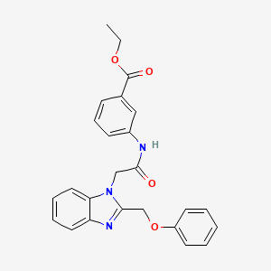 molecular formula C25H23N3O4 B5973231 ETHYL 3-{2-[2-(PHENOXYMETHYL)-1H-1,3-BENZODIAZOL-1-YL]ACETAMIDO}BENZOATE 