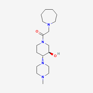 molecular formula C18H34N4O2 B5973289 2-(azepan-1-yl)-1-[(3R,4R)-3-hydroxy-4-(4-methylpiperazin-1-yl)piperidin-1-yl]ethanone 