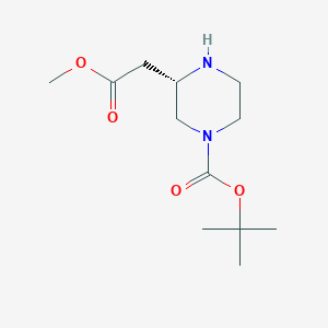 molecular formula C12H22N2O4 B059733 (S)-4-N-Boc-哌嗪-2-乙酸甲酯 CAS No. 1217810-25-7