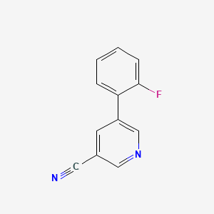 molecular formula C12H7FN2 B597334 5-(2-Fluorophenyl)nicotinonitrile CAS No. 1214334-11-8