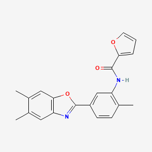 molecular formula C21H18N2O3 B5973342 N-[5-(5,6-dimethyl-1,3-benzoxazol-2-yl)-2-methylphenyl]furan-2-carboxamide 