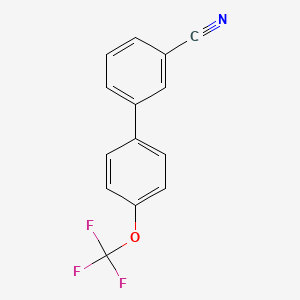 molecular formula C14H8F3NO B597341 3-[4-(三氟甲氧基)苯基]苯甲腈 CAS No. 1334721-50-4