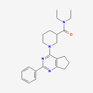 molecular formula C23H30N4O B5973416 N,N-diethyl-1-(2-phenyl-6,7-dihydro-5H-cyclopenta[d]pyrimidin-4-yl)piperidine-3-carboxamide 