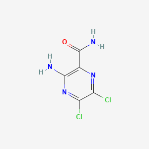 molecular formula C5H4Cl2N4O B597342 3-Amino-5,6-dichloropyrazine-2-carboxamide CAS No. 14229-27-7