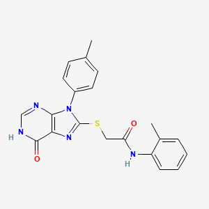 molecular formula C21H19N5O2S B5973453 N-(2-methylphenyl)-2-{[9-(4-methylphenyl)-6-oxo-6,9-dihydro-1H-purin-8-yl]sulfanyl}acetamide 