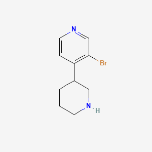 molecular formula C10H13BrN2 B597357 3-Bromo-4-(piperidin-3-yl)pyridine CAS No. 1256795-28-4
