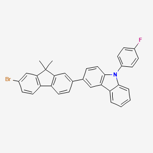 molecular formula C33H23BrFN B597361 3-(7-Bromo-9,9-dimethyl-9H-fluoren-2-YL)-9-(4-fluorophenyl)-9H-carbazole CAS No. 1207176-72-4