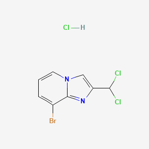 molecular formula C8H6BrCl3N2 B597367 8-Bromo-2-(dichloromethyl)imidazo[1,2-a]pyridine hydrochloride CAS No. 1332600-04-0