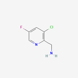molecular formula C6H6ClFN2 B597377 (3-Chloro-5-fluoropyridin-2-yl)methanamine CAS No. 1211578-98-1