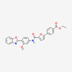 molecular formula C27H20N2O6 B5973825 Ethyl 4-[5-[[4-(1,3-benzoxazol-2-yl)-3-hydroxyphenyl]carbamoyl]furan-2-yl]benzoate 