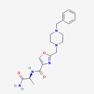 molecular formula C19H25N5O3 B5973840 N-[(2S)-1-amino-1-oxopropan-2-yl]-2-[(4-benzylpiperazin-1-yl)methyl]-1,3-oxazole-4-carboxamide 