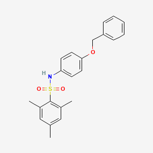 molecular formula C22H23NO3S B5973870 N-[4-(BENZYLOXY)PHENYL]-2,4,6-TRIMETHYLBENZENE-1-SULFONAMIDE 