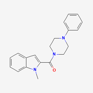 molecular formula C20H21N3O B5973936 1-Methylindol-2-yl 4-phenylpiperazinyl ketone 