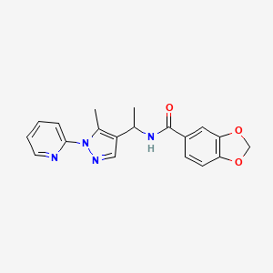 molecular formula C19H18N4O3 B5973977 N-[1-(5-methyl-1-pyridin-2-ylpyrazol-4-yl)ethyl]-1,3-benzodioxole-5-carboxamide 