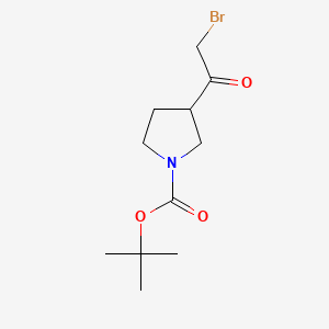 molecular formula C11H18BrNO3 B597399 Tert-butyl 3-(2-bromoacetyl)pyrrolidine-1-carboxylate CAS No. 1225218-94-9