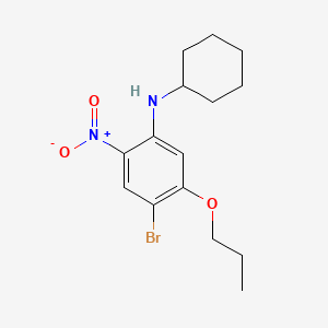 molecular formula C15H21BrN2O3 B597406 4-溴-N-环己基-2-硝基-5-丙氧基苯胺 CAS No. 1365271-84-6