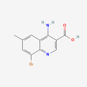 molecular formula C11H9BrN2O2 B597410 4-Amino-8-bromo-6-methylquinoline-3-carboxylic acid CAS No. 1242260-72-5