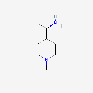 molecular formula C8H18N2 B597412 (1S)-1-(1-methylpiperidin-4-yl)ethan-1-amine CAS No. 1268520-14-4