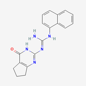 molecular formula C18H17N5O B5974124 N-(1-NAPHTHYL)-N'-(4-OXO-4,5,6,7-TETRAHYDRO-3H-CYCLOPENTA[D]PYRIMIDIN-2-YL)GUANIDINE 