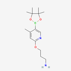 3-((4-Methyl-5-(4,4,5,5-tetramethyl-1,3,2-dioxaborolan-2-yl)pyridin-2-yl)oxy)propan-1-amine