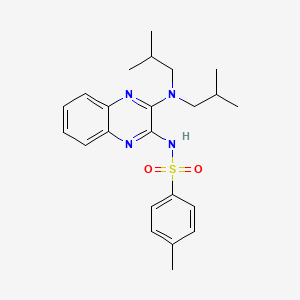 molecular formula C23H30N4O2S B5974160 N-[3-[bis(2-methylpropyl)amino]quinoxalin-2-yl]-4-methylbenzenesulfonamide 