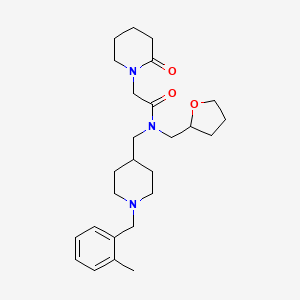 molecular formula C26H39N3O3 B5974167 N-[[1-[(2-methylphenyl)methyl]piperidin-4-yl]methyl]-N-(oxolan-2-ylmethyl)-2-(2-oxopiperidin-1-yl)acetamide 