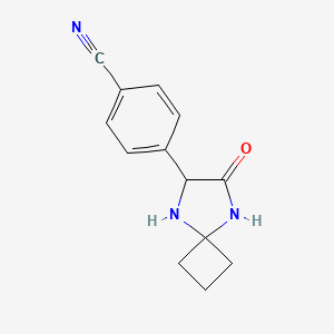molecular formula C13H13N3O B597424 4-(7-氧代-5,8-二氮杂螺[3.4]辛-6-基)苯甲腈 CAS No. 1272755-89-1