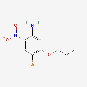 molecular formula C9H11BrN2O3 B597429 4-Bromo-2-nitro-5-propoxyaniline CAS No. 1255574-53-8