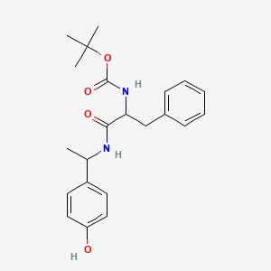 molecular formula C22H28N2O4 B5974325 TERT-BUTYL N-(1-BENZYL-2-{[1-(4-HYDROXYPHENYL)ETHYL]AMINO}-2-OXOETHYL)CARBAMATE 