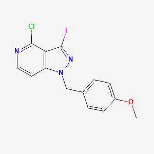 molecular formula C14H11ClIN3O B597437 4-Chloro-3-iodo-1-(4-methoxybenzyl)-1H-pyrazolo[4,3-c]pyridine CAS No. 1246349-97-2