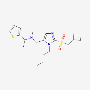 molecular formula C20H31N3O2S2 B5974529 N-[[3-butyl-2-(cyclobutylmethylsulfonyl)imidazol-4-yl]methyl]-N-methyl-1-thiophen-2-ylethanamine 
