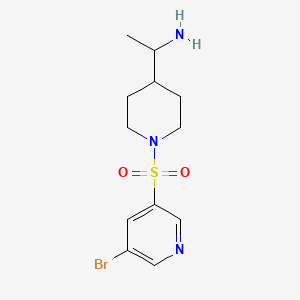 molecular formula C12H18BrN3O2S B597454 1-(1-(5-Bromopyridin-3-ylsulfonyl)piperidin-4-yl)ethanamine CAS No. 1275765-61-1