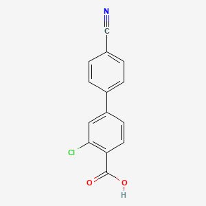 molecular formula C14H8ClNO2 B597455 2-Chloro-4-(4-cyanophenyl)benzoic acid CAS No. 1261945-47-4