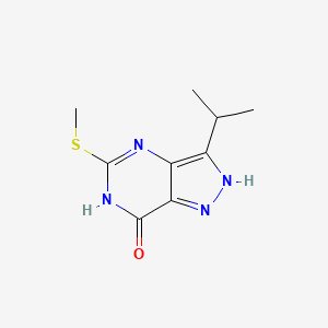 7H-Pyrazolo[4,3-d]pyrimidin-7-one, 1,6-dihydro-3-(1-methylethyl)-5-(methylthio)-