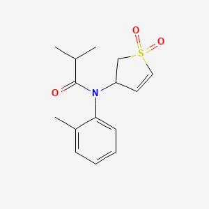 molecular formula C15H19NO3S B5974709 N-(1,1-dioxo-2,3-dihydrothiophen-3-yl)-2-methyl-N-(2-methylphenyl)propanamide 