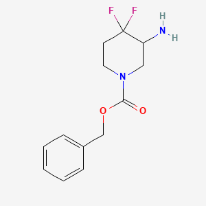 molecular formula C13H16F2N2O2 B597475 Benzyl 3-amino-4,4-difluoropiperidine-1-carboxylate CAS No. 1207852-56-9