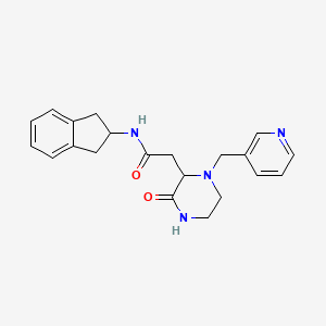 molecular formula C21H24N4O2 B5974763 N-(2,3-dihydro-1H-inden-2-yl)-2-[3-oxo-1-(pyridin-3-ylmethyl)piperazin-2-yl]acetamide 