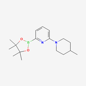 molecular formula C17H27BN2O2 B597477 2-(4-Methylpiperidin-1-yl)-6-(4,4,5,5-tetramethyl-1,3,2-dioxaborolan-2-yl)pyridine CAS No. 1310383-51-7