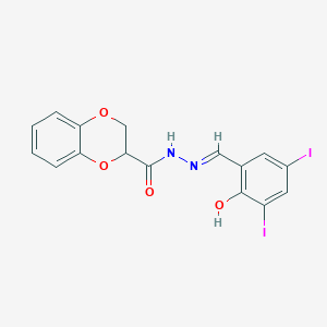 molecular formula C16H12I2N2O4 B5974836 N'-[(E)-(2-hydroxy-3,5-diiodophenyl)methylidene]-2,3-dihydro-1,4-benzodioxine-2-carbohydrazide 