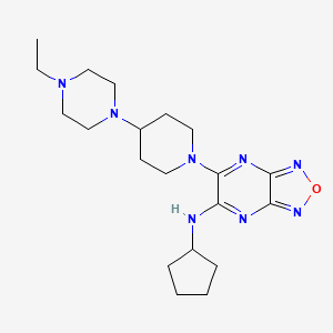 molecular formula C20H32N8O B5974949 N-cyclopentyl-5-[4-(4-ethylpiperazin-1-yl)piperidin-1-yl]-[1,2,5]oxadiazolo[3,4-b]pyrazin-6-amine 