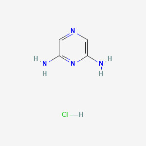 molecular formula C4H7ClN4 B597496 Pyrazine-2,6-diamine hydrochloride CAS No. 1370411-48-5
