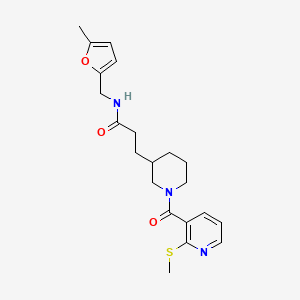 molecular formula C21H27N3O3S B5974981 N-[(5-methylfuran-2-yl)methyl]-3-[1-(2-methylsulfanylpyridine-3-carbonyl)piperidin-3-yl]propanamide 