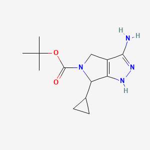 molecular formula C13H20N4O2 B597509 Tert-butyl 3-amino-6-cyclopropyl-4,6-dihydropyrrolo[3,4-C]pyrazole-5(1H)-carboxylate CAS No. 1363404-97-0
