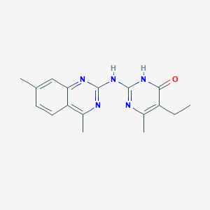 molecular formula C17H19N5O B5975190 2-[(4,7-dimethylquinazolin-2-yl)amino]-5-ethyl-6-methylpyrimidin-4(3H)-one 