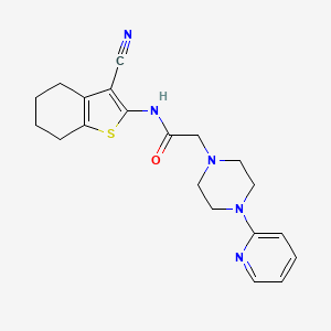 molecular formula C20H23N5OS B5975313 N-(3-CYANO-4,5,6,7-TETRAHYDRO-1-BENZOTHIOPHEN-2-YL)-2-[4-(2-PYRIDINYL)-1-PIPERAZINYL]ACETAMIDE 